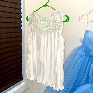 Adiva white lace detail sleeveless top